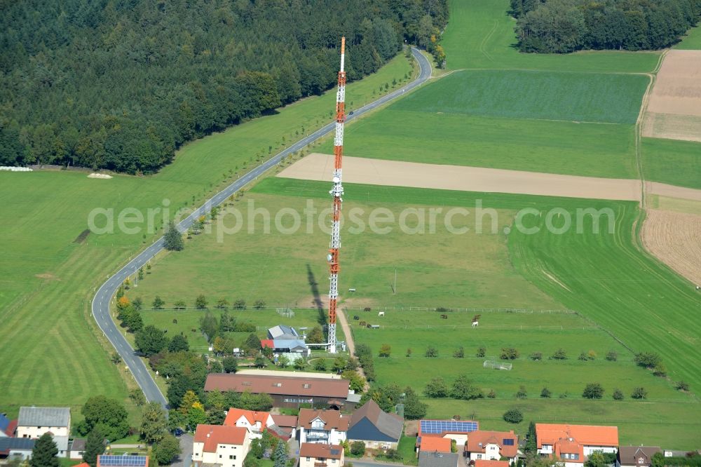 Aerial photograph Michelstadt - Antenna and transmission tower radio mast an der Hauptstrasse in Michelstadt in the state Hesse