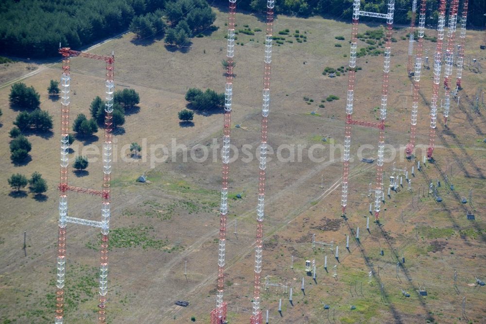 Lampertheim from above - Antenna and transmission tower radio mast in Lampertheim in the state Hesse