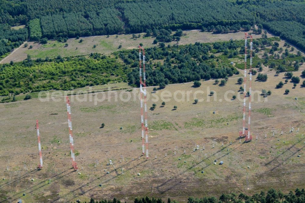 Aerial image Lampertheim - Antenna and transmission tower radio mast in Lampertheim in the state Hesse