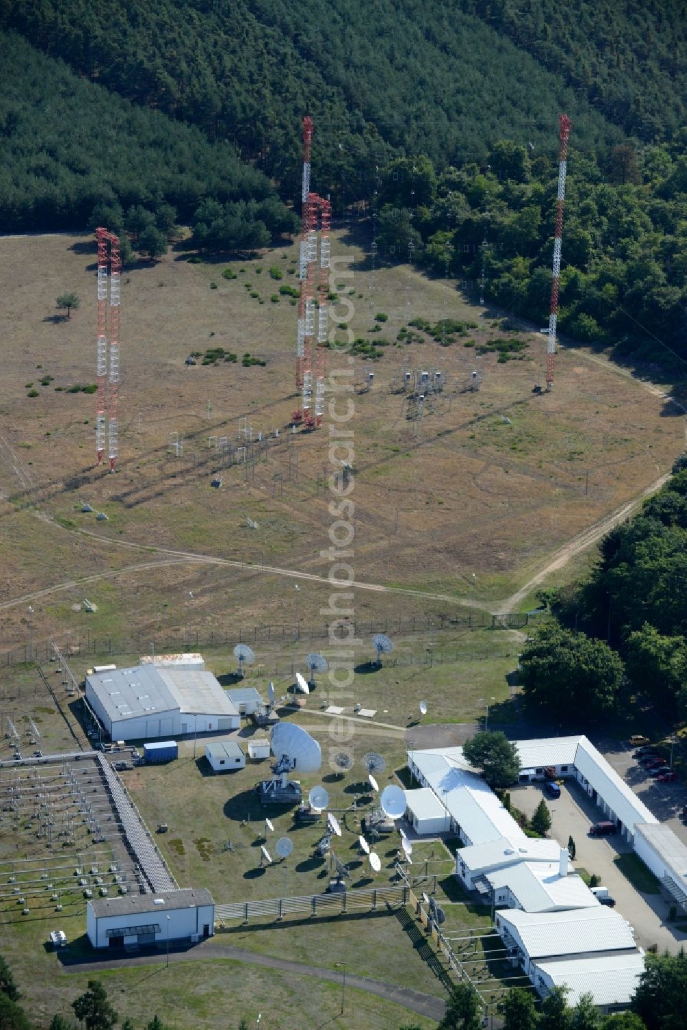 Lampertheim from above - Antenna and transmission tower radio mast in Lampertheim in the state Hesse