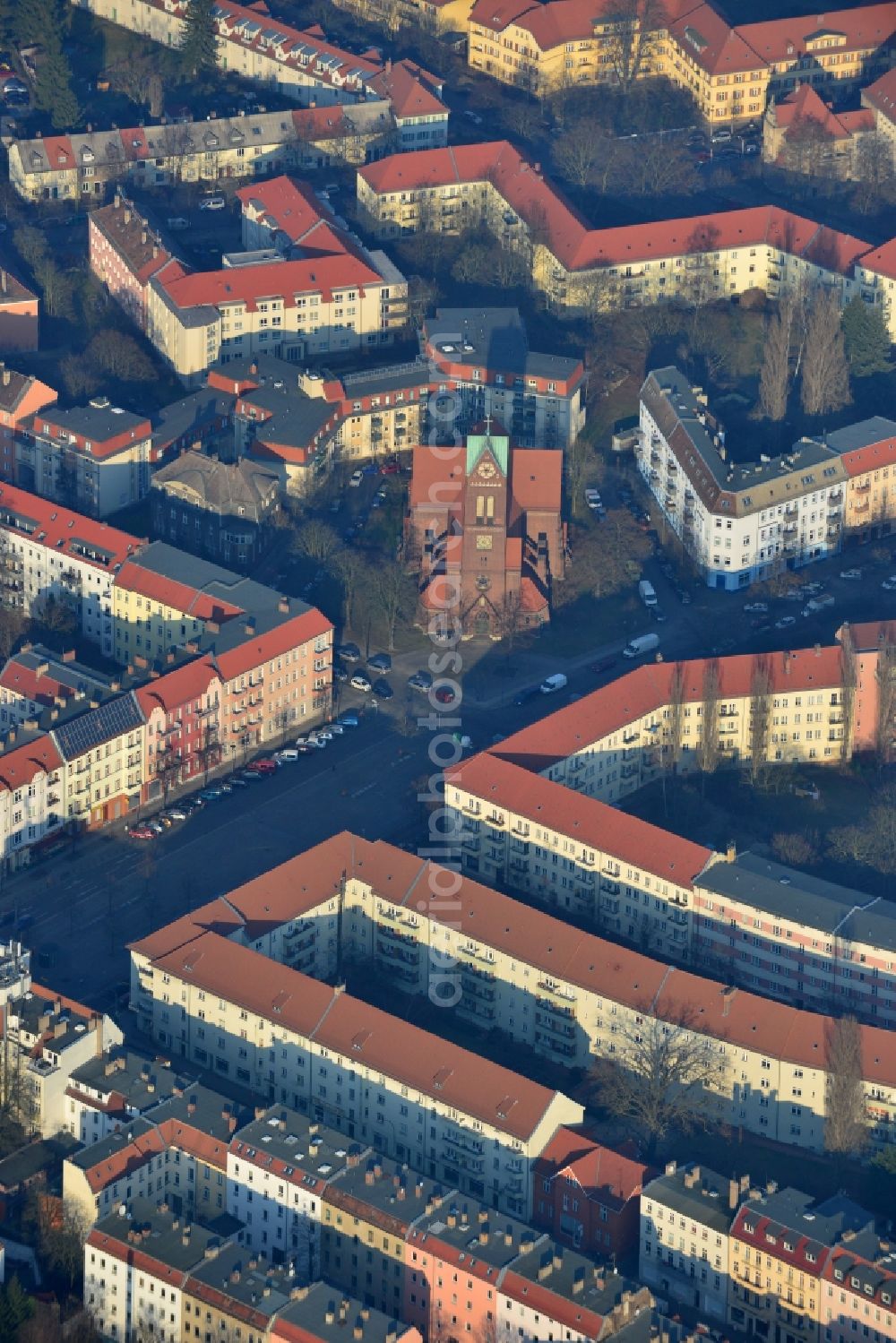 Berlin from the bird's eye view: St. Anthony's Church in Oberschoeneweide