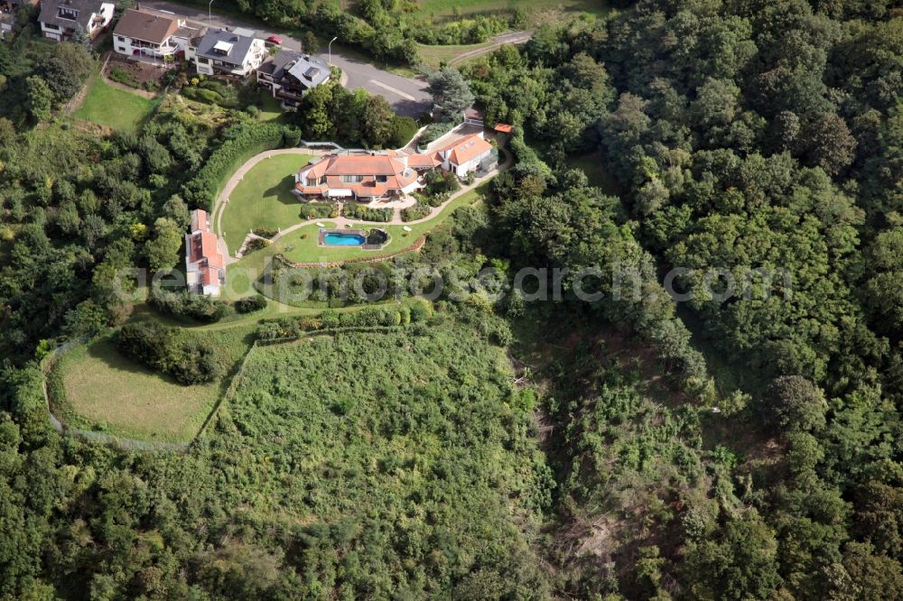 Aerial image Urbar - Property with park and swimming pool in Urbar in the state Rhineland-Palatinate