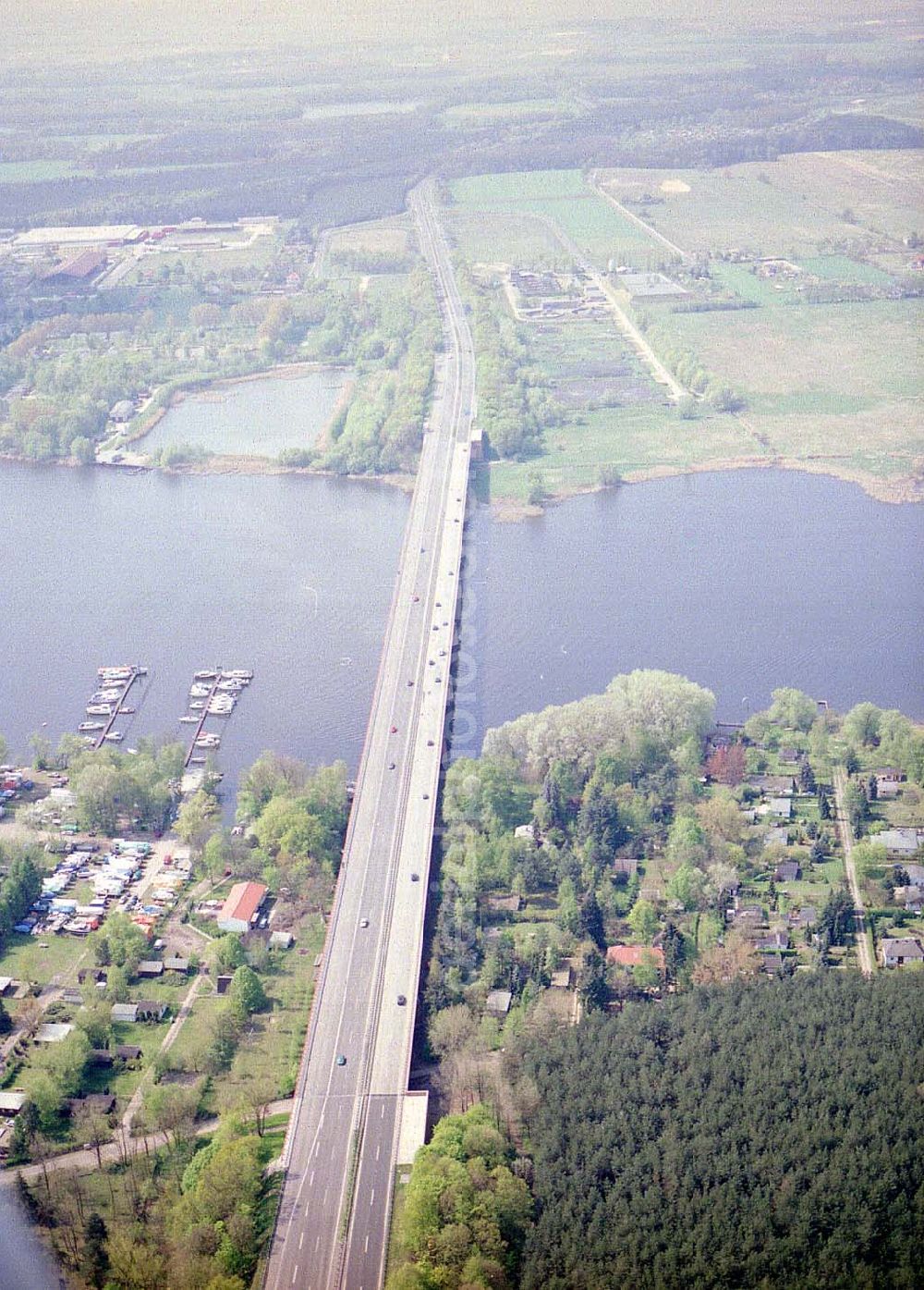 Aerial image Töplitz / Brandenburg - Aotobahnbrücke bei Töplitz / BRA.