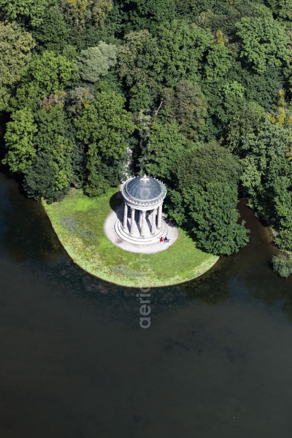 Aerial photograph München - Building complex in the park of the castle Nymphenburg in Munich in the state Bavaria, Germany