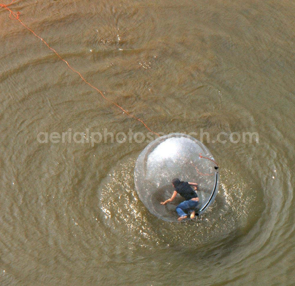 Hamm from above - View of an aqua zorbing ball in Hamm in the state North Rhine-Westphalia