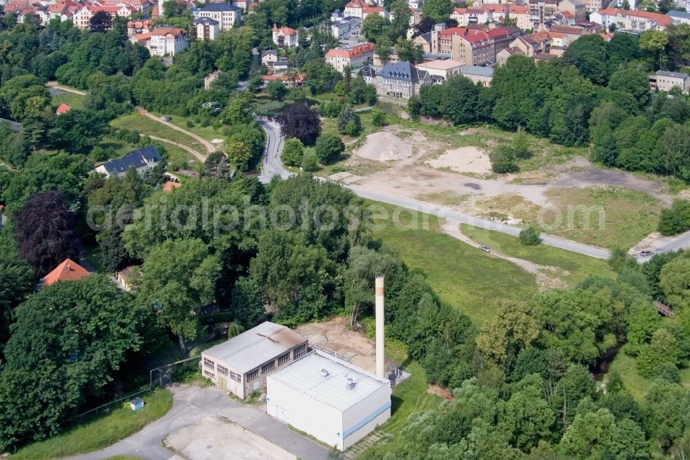 Aerial photograph Löbau - View the construction site of the National Garden Show in Löbau in Saxony