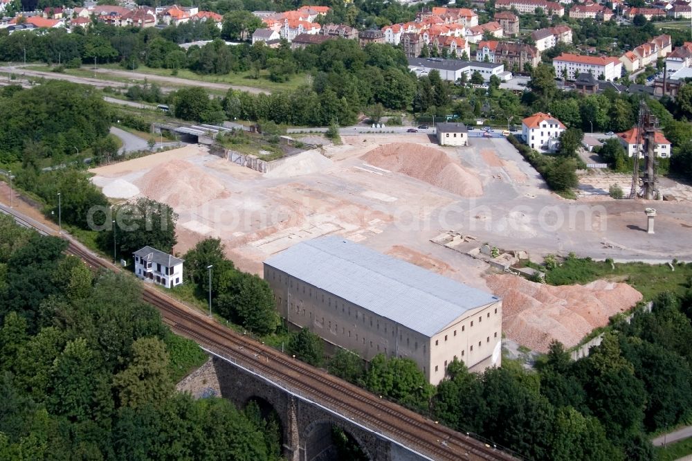 Löbau from the bird's eye view: View the construction site of the National Garden Show in Löbau in Saxony