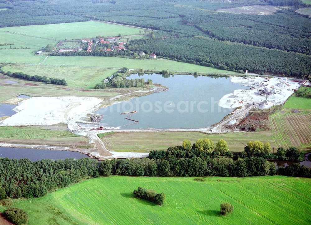 Aerial image Burg - Arbeiten zum Ausbau des Elbe - Havel - Kanales nordöstlich von Burg.