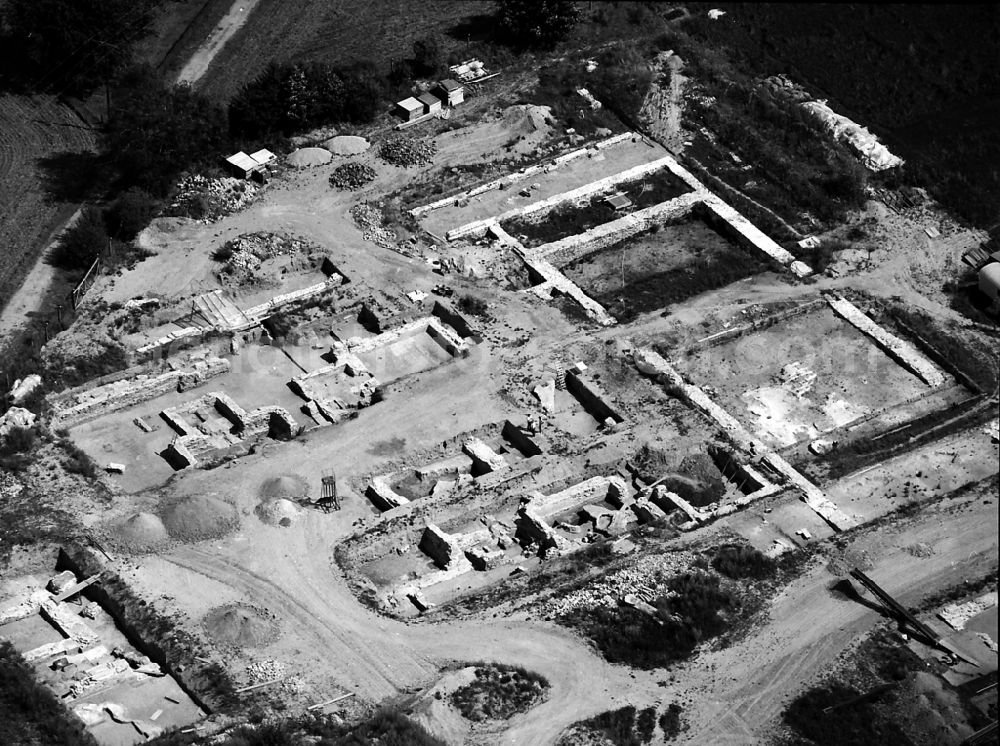 Xanten from the bird's eye view: Archelogical excavations on the ensemble of Archaeologischer Park in Xanten in the state North Rhine-Westphalia, Germany