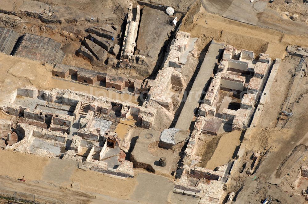 Berlin from above - Archaeological excavations of the foundation remains from the Berlin city castle