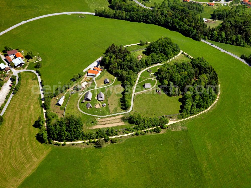 Lichtenau from above - The construction of the Archaeological Park Gabreta began in 1996. The park shows and vividly documented on the basis of remanufactured houses the Celtic tribes living in this region