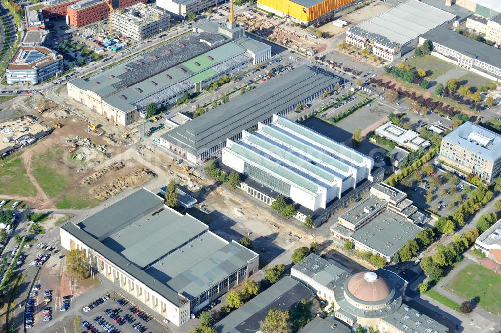Aerial image Leipzig OT Lössnig - View the site of the old fair grounds, on the 1920 to 1991, the exhibitions at the Technical Exhibition at the Leipzig trade fair took place and since then is converted into a shopping and commercial area. In preparation, all temporaries removed and demolished several buildings or rebuilt