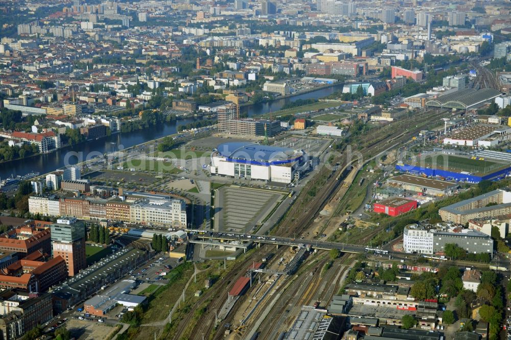 Aerial image Berlin - Area of ??the S-Bahn station Warschauer Strasse in Berlin before the planned modernization