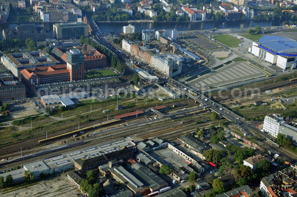 Berlin from above - Area of ??the S-Bahn station Warschauer Strasse in Berlin before the planned modernization