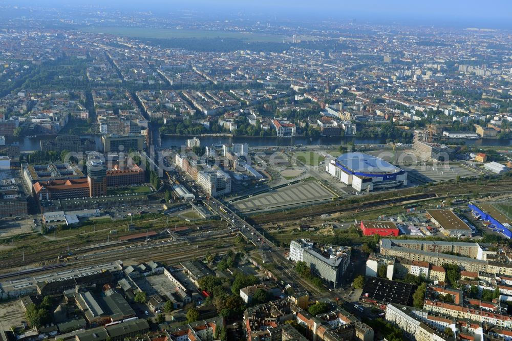 Berlin from above - Area of ??the S-Bahn station Warschauer Strasse in Berlin before the planned modernization