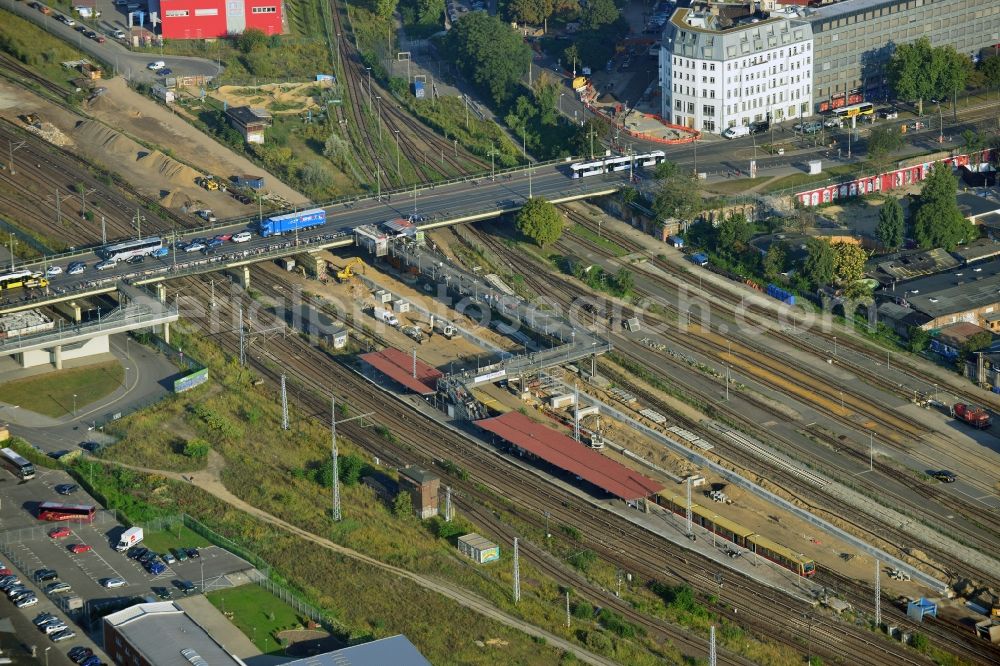 Berlin from above - Area of ??the S-Bahn station Warschauer Strasse in Berlin before the planned modernization