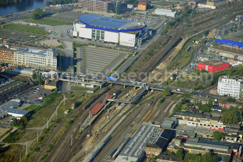 Berlin from above - Area of ??the S-Bahn station Warschauer Strasse in Berlin before the planned modernization