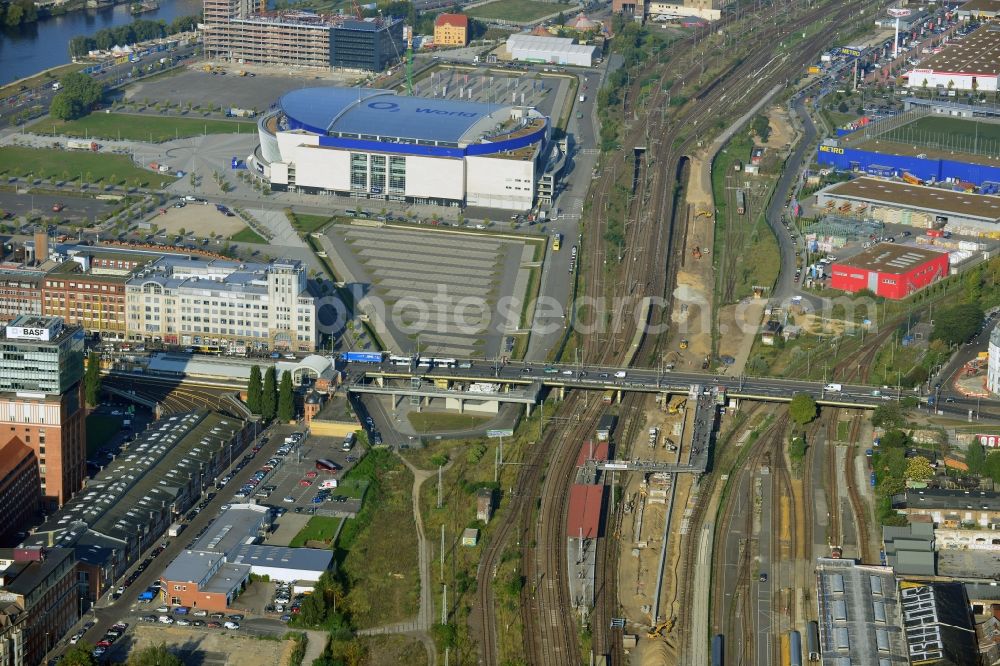 Aerial photograph Berlin - Area of ??the S-Bahn station Warschauer Strasse in Berlin before the planned modernization