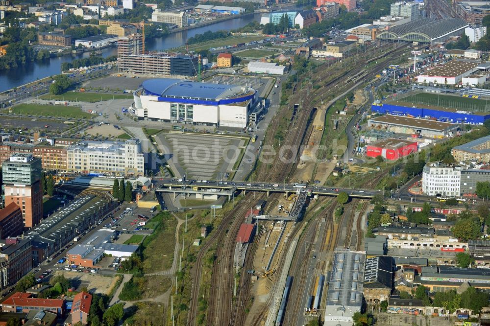 Berlin from above - Area of ??the S-Bahn station Warschauer Strasse in Berlin before the planned modernization