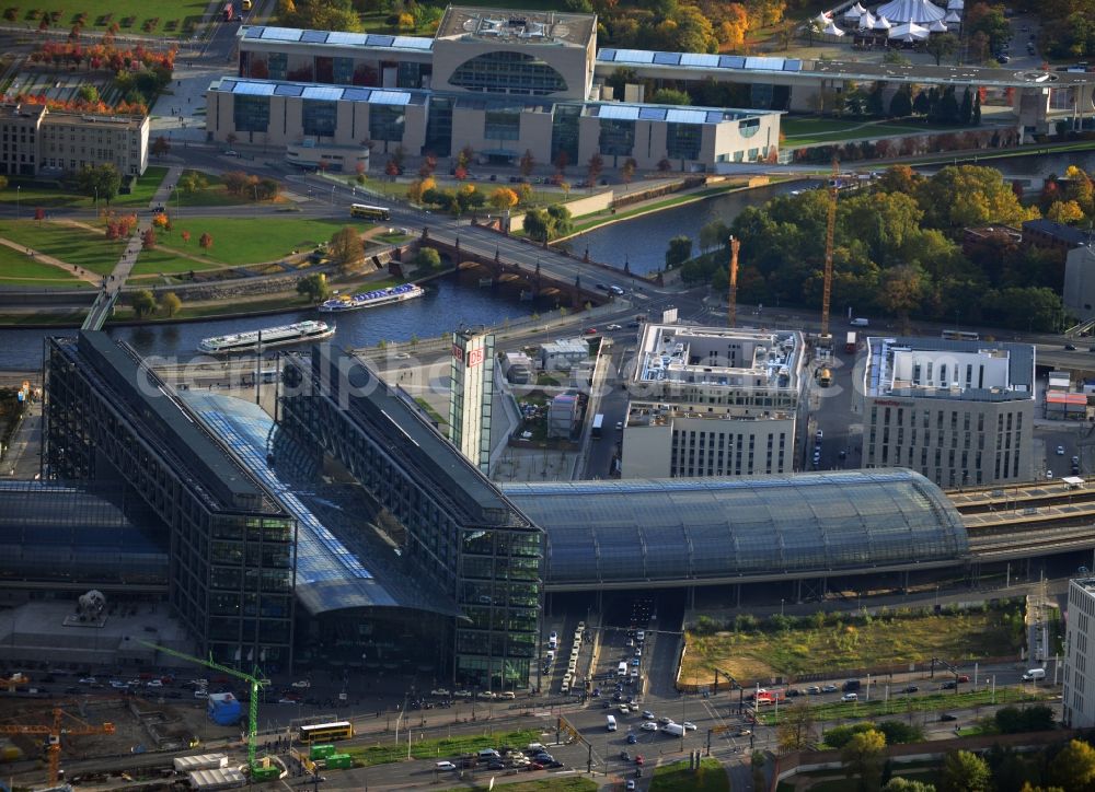 Aerial photograph Berlin OT Moabit - View of the Berlin Central Station