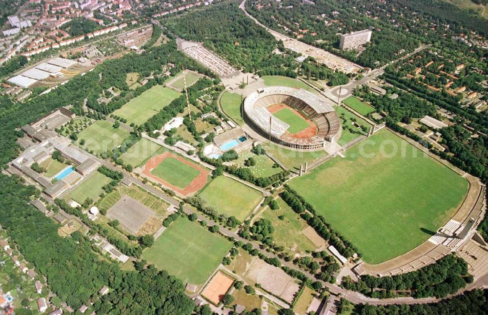 Berlin from above - The site of the Berlin Olypiastadion / Olymiapark Berlin during the reconstruction by WALTER BAU AG