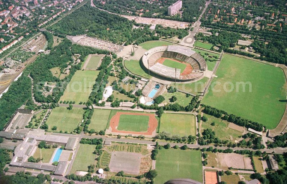 Aerial image Berlin - The site of the Berlin Olypiastadion / Olymiapark Berlin during the reconstruction by WALTER BAU AG