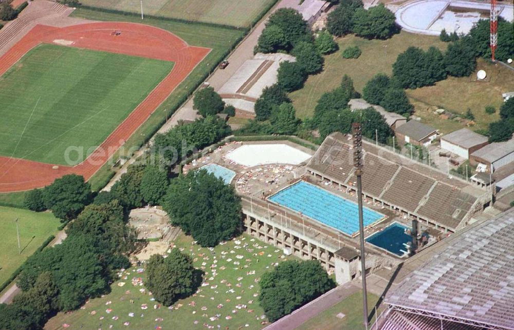 Aerial image Berlin - The site of the Berlin Olypiastadion / Olymiapark Berlin during the reconstruction by WALTER BAU AG