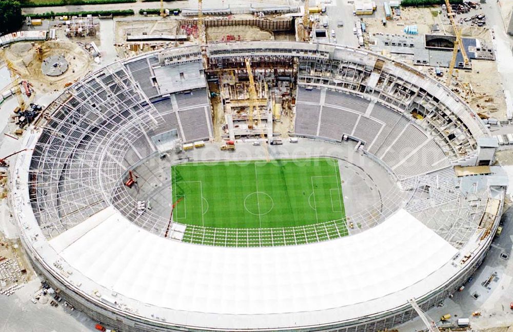 Berlin from the bird's eye view: The site of the Berlin Olypiastadion / Olymiapark Berlin during the reconstruction by WALTER BAU AG