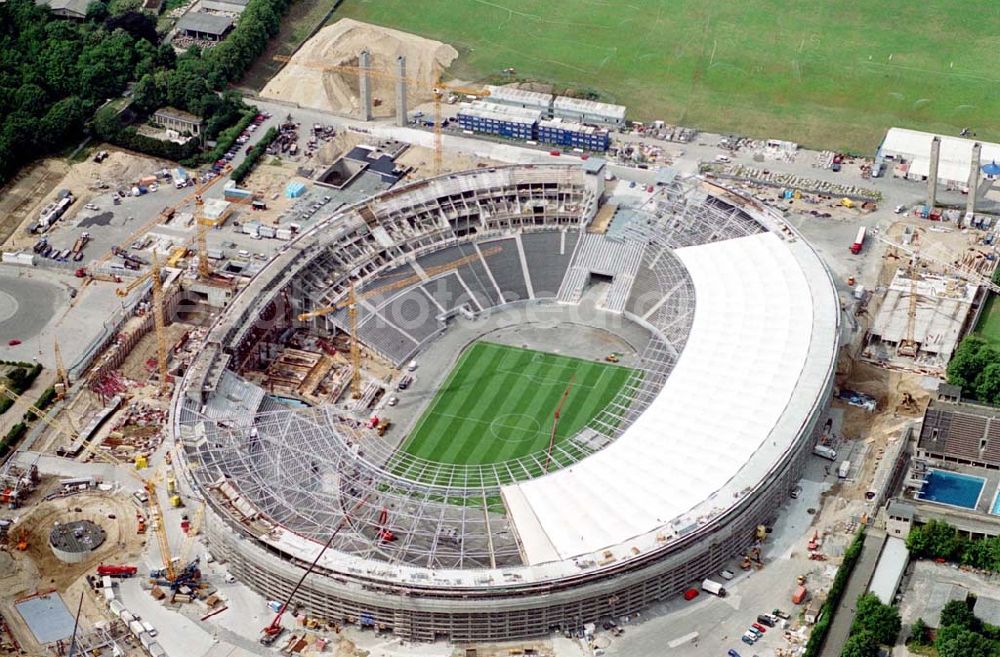 Aerial photograph Berlin - The site of the Berlin Olypiastadion / Olymiapark Berlin during the reconstruction by WALTER BAU AG