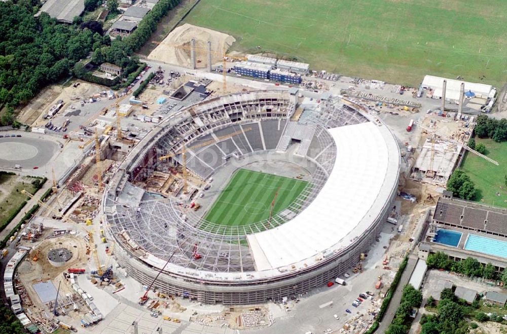 Berlin from above - The site of the Berlin Olypiastadion / Olymiapark Berlin during the reconstruction by WALTER BAU AG