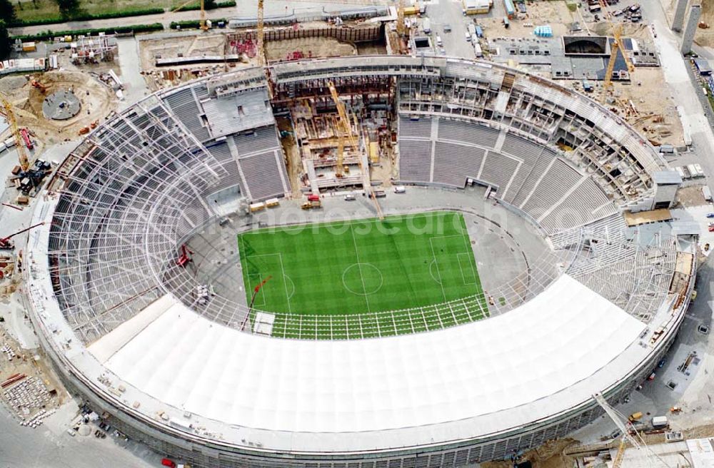 Berlin from the bird's eye view: The site of the Berlin Olypiastadion / Olymiapark Berlin during the reconstruction by WALTER BAU AG