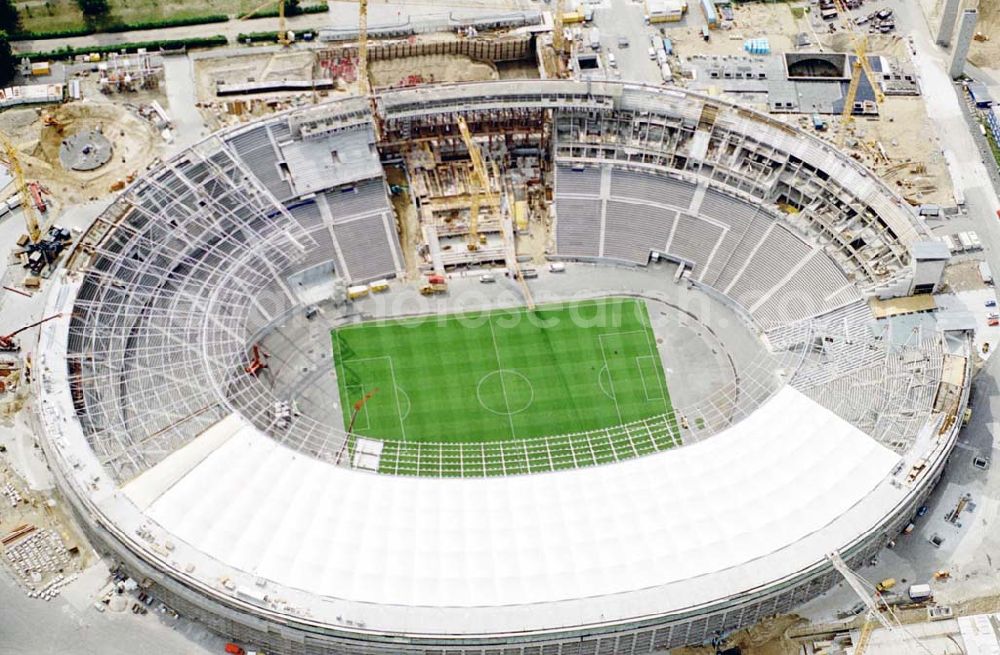 Aerial photograph Berlin - The site of the Berlin Olypiastadion / Olymiapark Berlin during the reconstruction by WALTER BAU AG