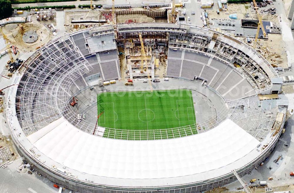 Berlin from above - The site of the Berlin Olypiastadion / Olymiapark Berlin during the reconstruction by WALTER BAU AG