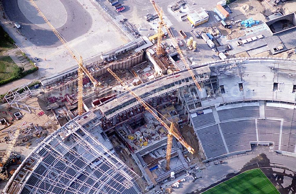 Aerial photograph Berlin - The site of the Berlin Olypiastadion / Olymiapark Berlin during the reconstruction by WALTER BAU AG