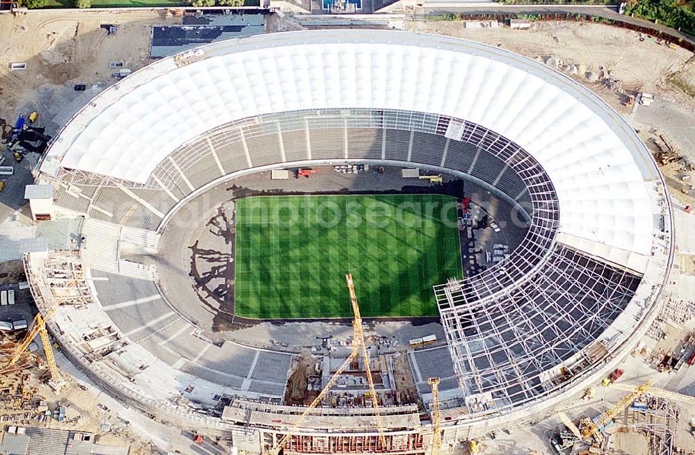 Berlin from the bird's eye view: The site of the Berlin Olypiastadion / Olymiapark Berlin during the reconstruction by WALTER BAU AG