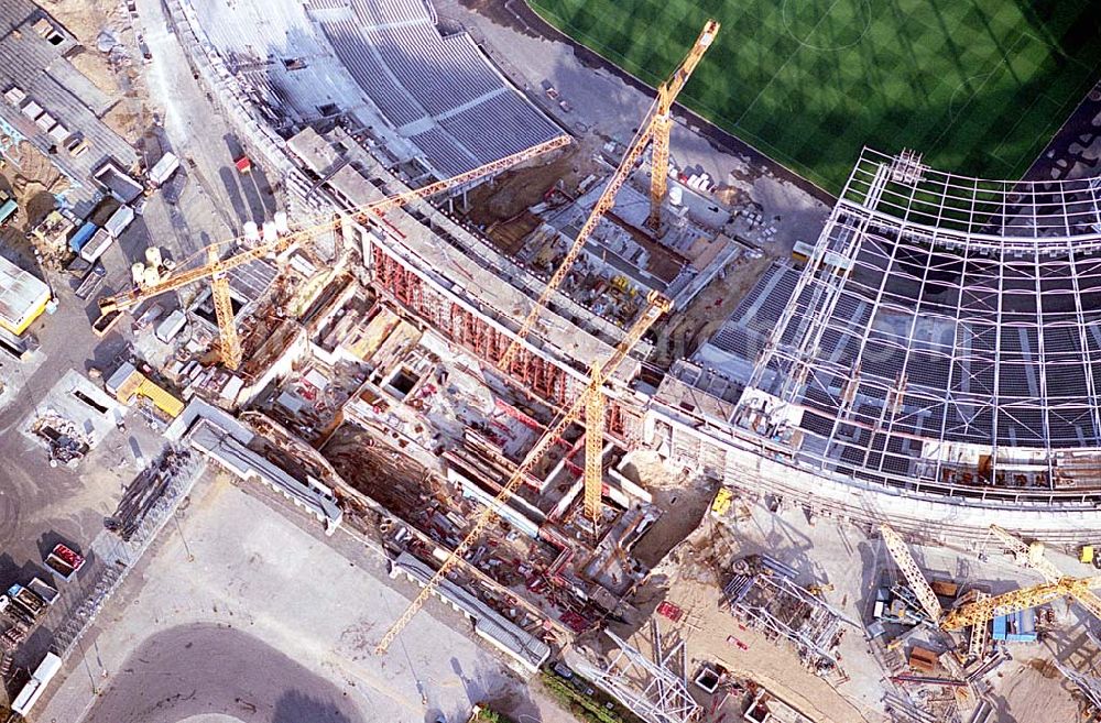 Aerial photograph Berlin - The site of the Berlin Olypiastadion / Olymiapark Berlin during the reconstruction by WALTER BAU AG