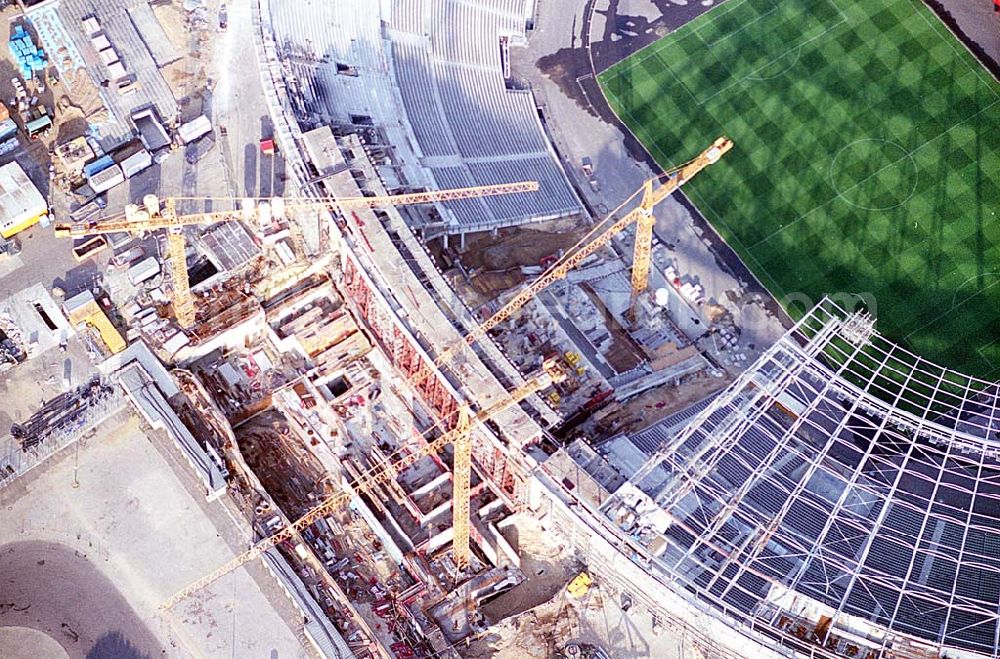 Aerial photograph Berlin - The site of the Berlin Olypiastadion / Olymiapark Berlin during the reconstruction by WALTER BAU AG