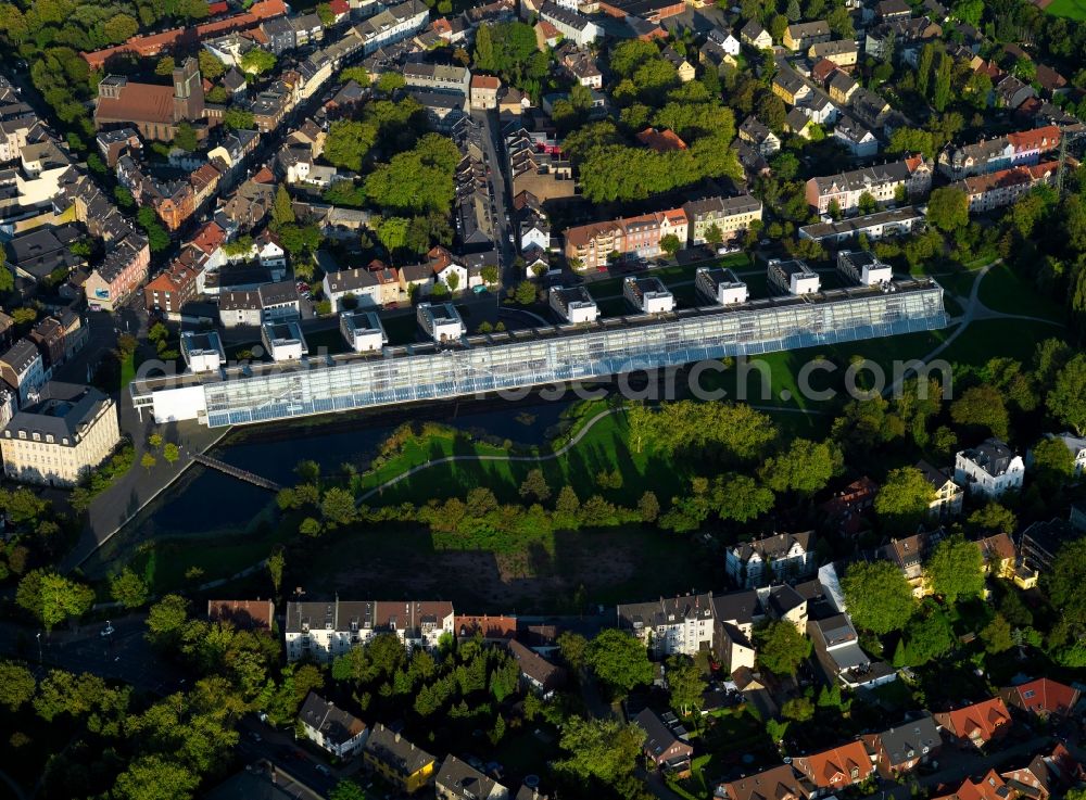 Gelsenkirchen from above - Site of the former Ver. Rheinelbe & Alma - Rheinelbe 6, now a science park in which the city archives and numerous companies are, in Gelsenkirchen, North Rhine-Westphalia