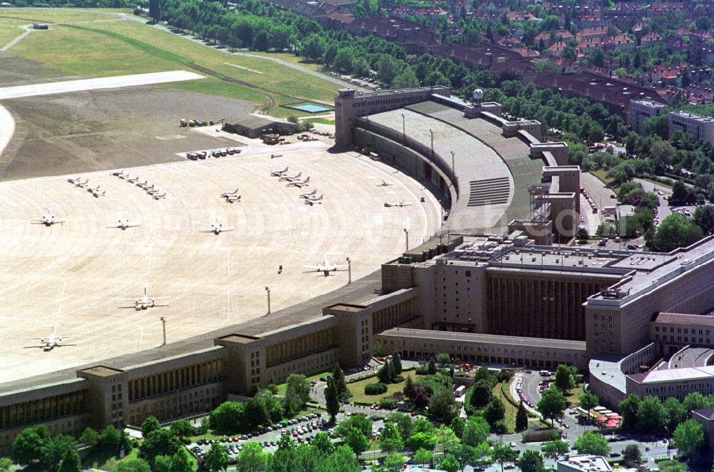 Berlin Tempelhof from the bird's eye view: View of the area of airport Tempelhof