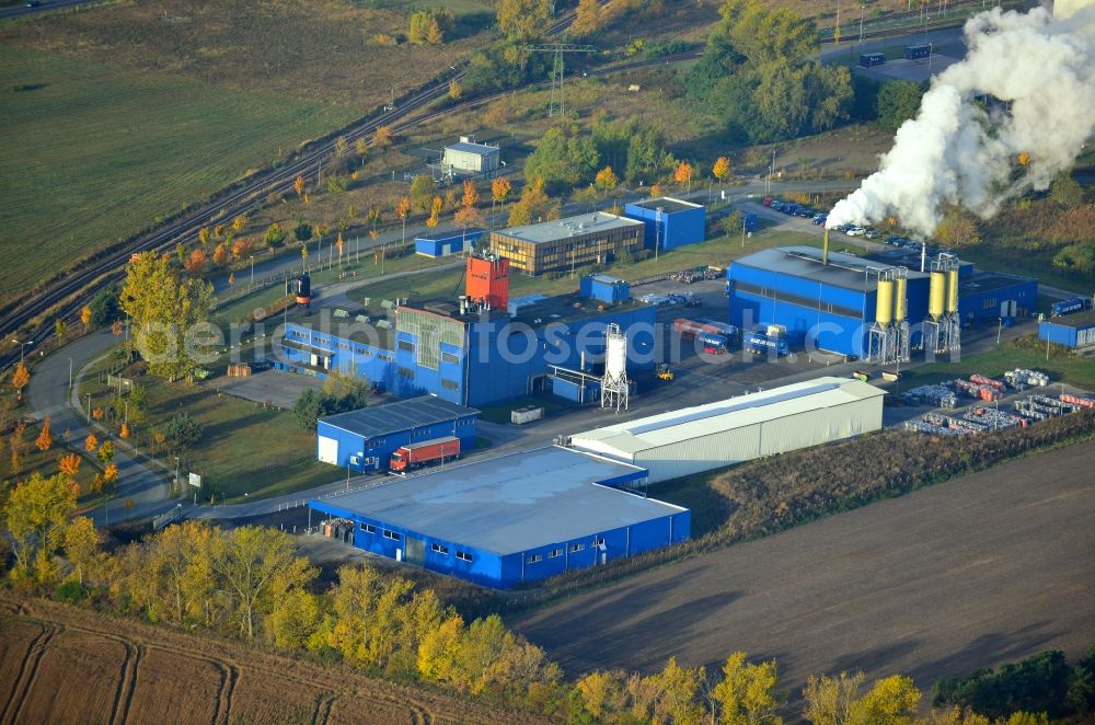 Aerial image Premnitz - View of the work site of the Jacobi Carbons Service (Europe) GmbH in Premnitz in Brandenburg