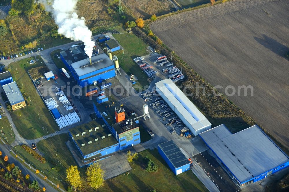 Aerial photograph Premnitz - View of the work site of the Jacobi Carbons Service (Europe) GmbH in Premnitz in Brandenburg