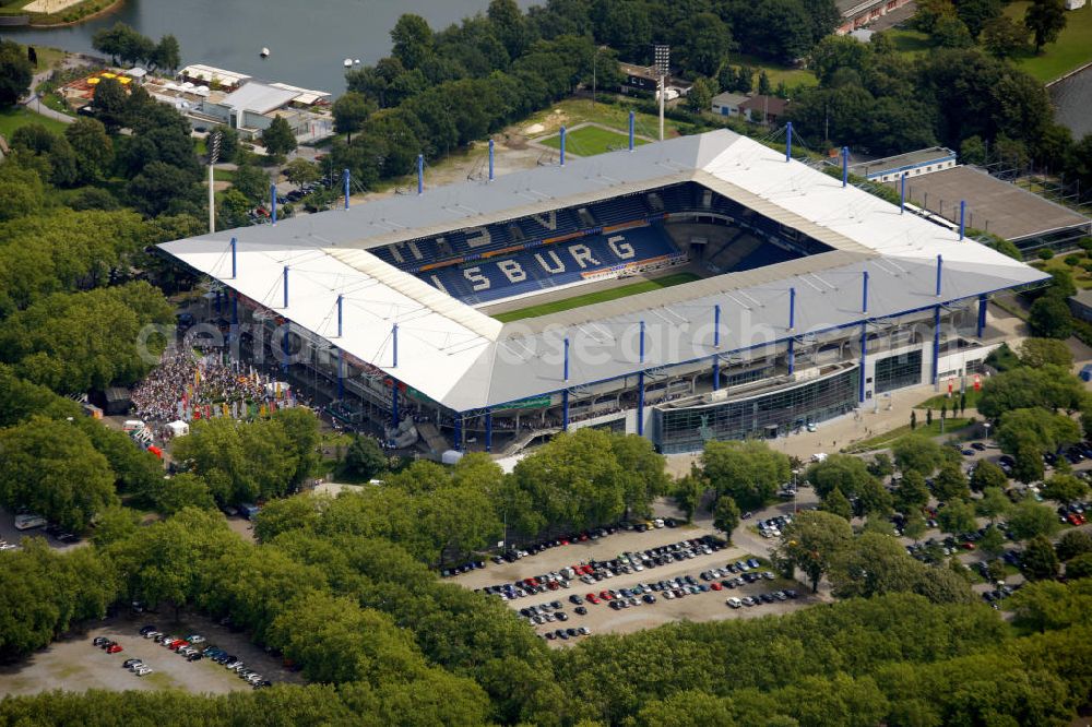 Duisburg from above - Blick auf das Areal an der MSV-Arena Wedau in Duisburg