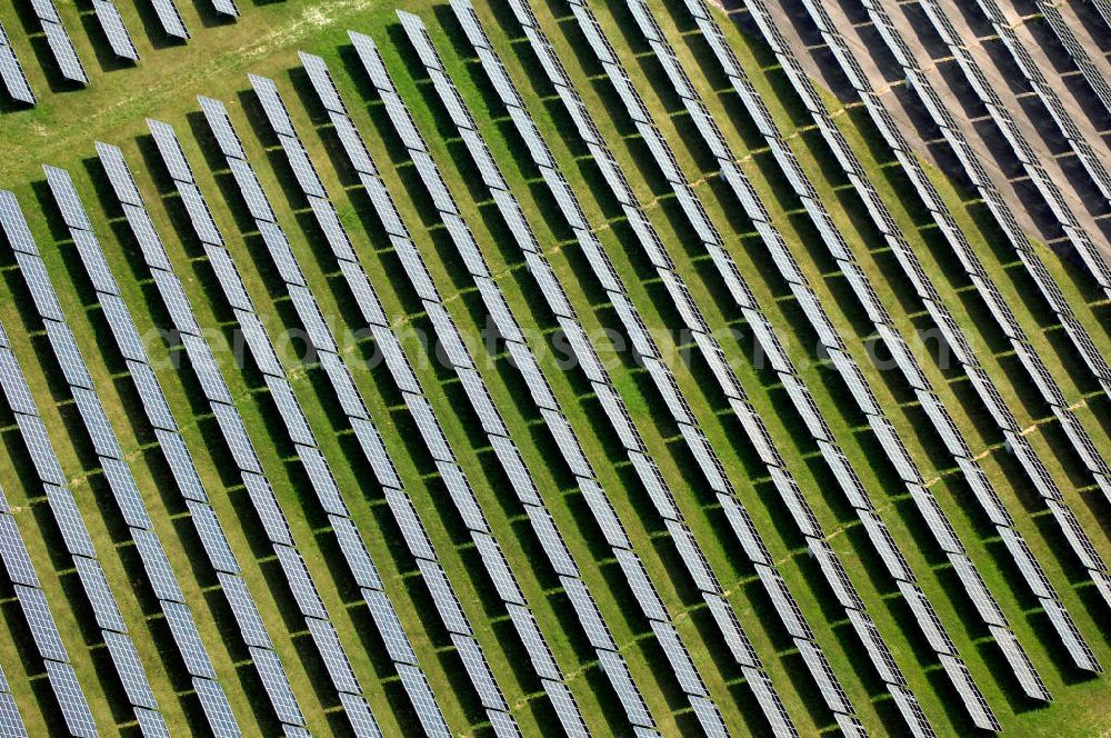 Aerial image Waldpolenz / Rote Jahne - Blick auf das Areal des neuen Solarparkes Rote Jahne, im Jahr 2007 speiste er bereits Strom im Wert von 2,1 Mio. Euro in das Stromnetz ein. Das ehemaligen Geländes des Flugplatz Eilenburg wurde in den 1930er Jahren gebaut. Zu DDR-Zeiten wurde er vom Ministerium für Staatssicherheit (MfS, Stasi) betrieben. Mit dem Anschluss an das Stromnetz hat die juwi solar GmbH aus Bolanden (Rheinland-Pfalz) nun den Bau des Solarprojektes Energiepark Waldpolenz im Landkreis Delitzsch nordöstlich??????????????????????????????????????????????????????????????????????????????????????????????????????????????????????????????????????????????????????????????????????????????????????????????????????????????????????????????????????????????????????????????????????????????????????????????????????????????????????????????????????????????????????????????????????????????????????