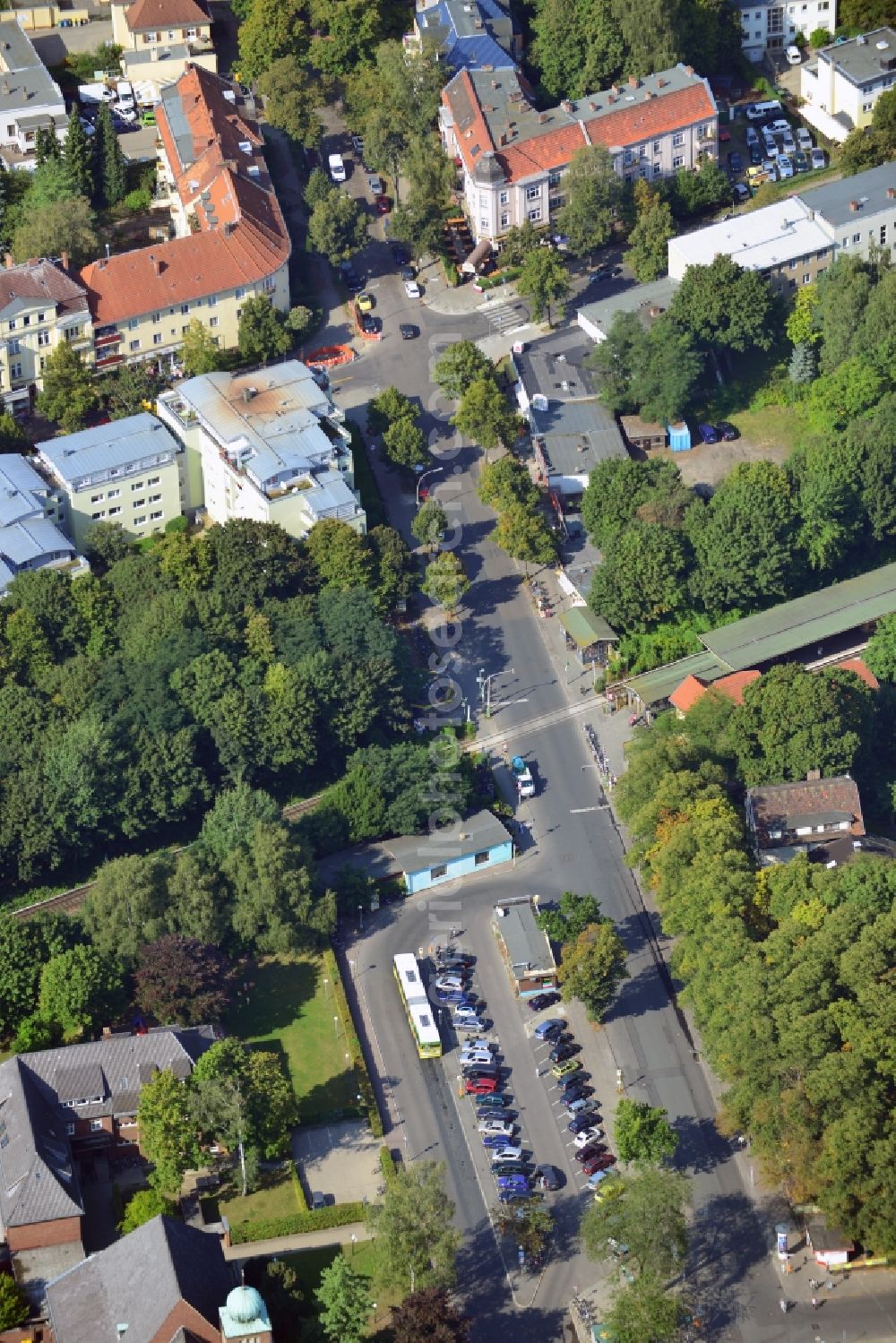 Berlin from the bird's eye view: The railway line Dresden Bahn near S-Bahn station Berlin Lichtenrade