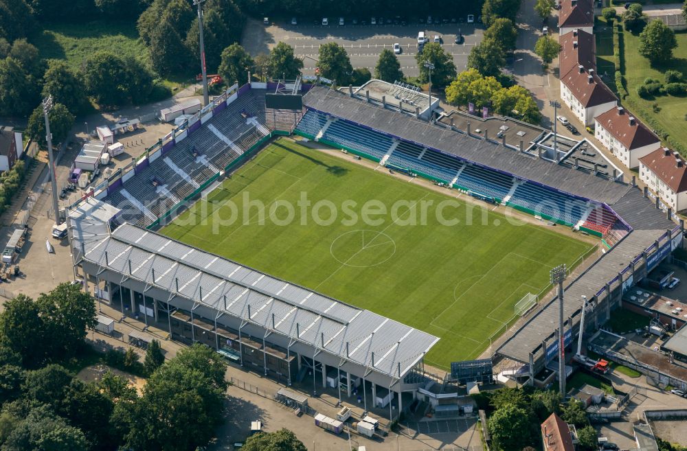 Aerial photograph Osnabrück - Sports facility grounds of the Arena - stadium on street Scharnhorststrasse in the district Schinkel in Osnabrueck in the state Lower Saxony, Germany