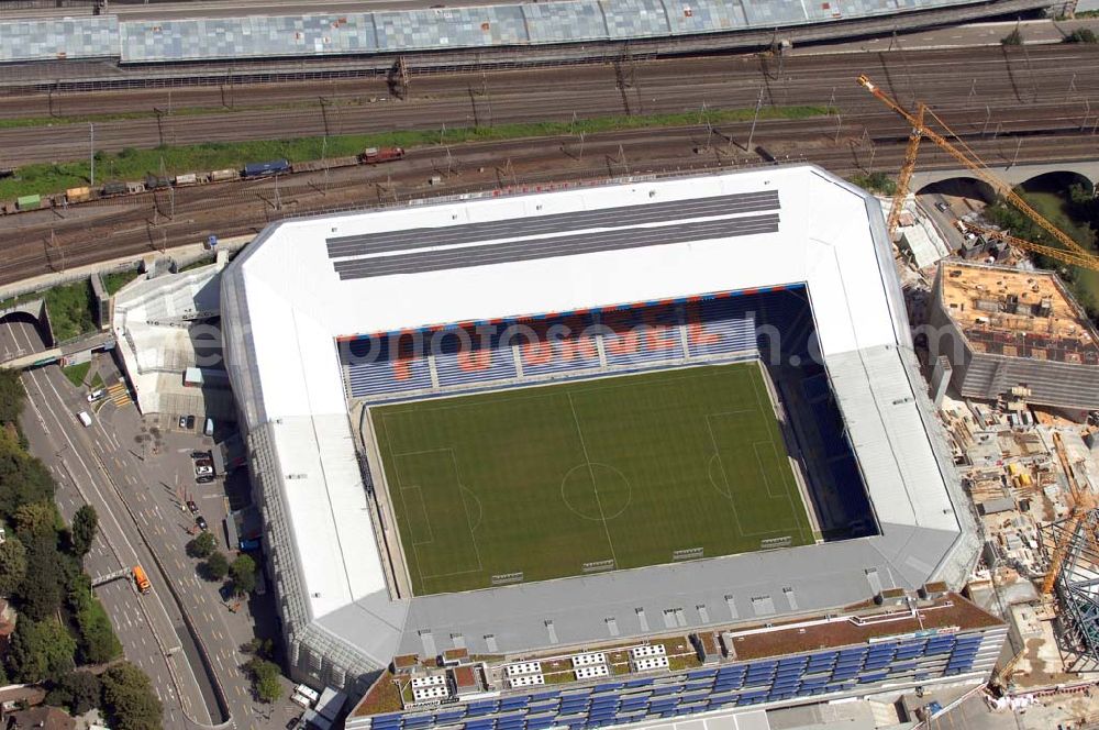 Aerial image Basel - Arena - stadium at St. Jakob-Park in Basel, Switzerland