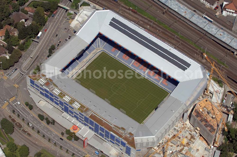 Basel from above - Arena - stadium at St. Jakob-Park in Basel, Switzerland