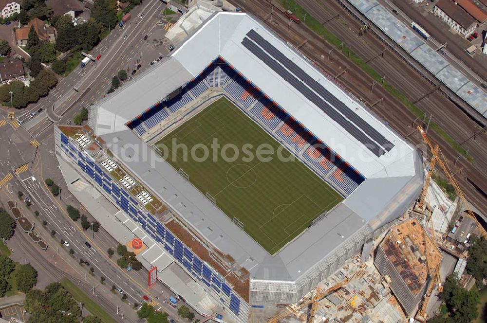 Basel from the bird's eye view: Arena - stadium at St. Jakob-Park in Basel, Switzerland