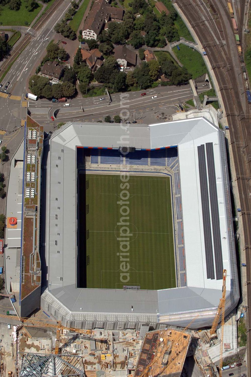 Basel from above - Arena - stadium at St. Jakob-Park in Basel, Switzerland