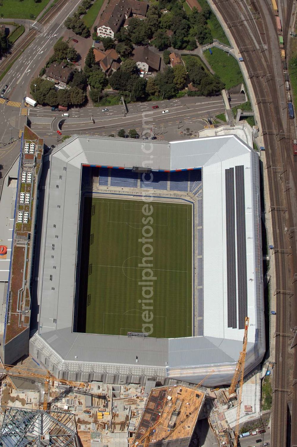 Basel from the bird's eye view: Arena - stadium at St. Jakob-Park in Basel, Switzerland